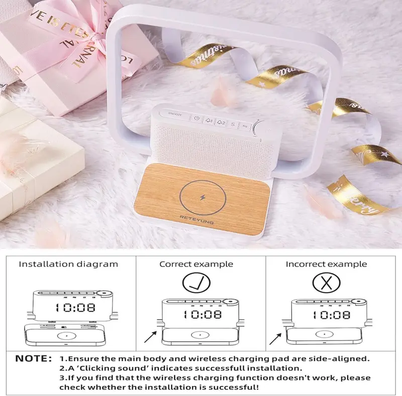 Sunrise Alarm Clock With Wireless Charging Station