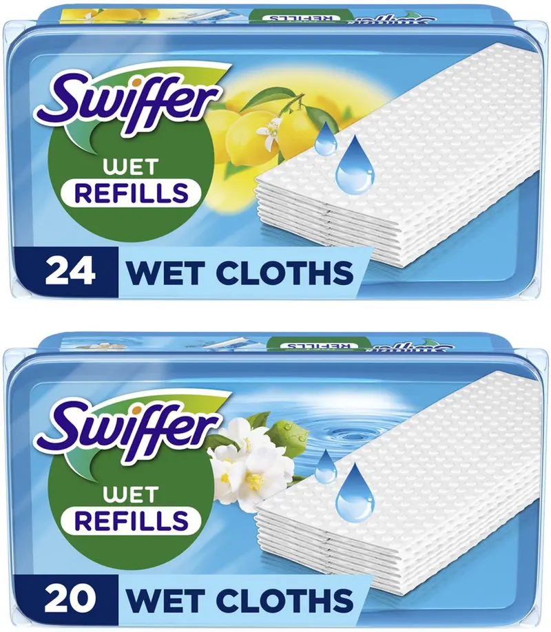 Swiffer wet vochtige vloerdoekjes - 24 stuks met citroengeur - 20 stuks met morning fresh geur