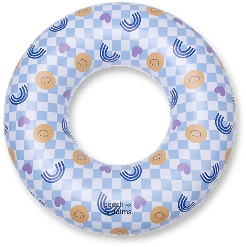 Swim essentials beach palms - zwemband - ø90 cm - meerkleurig - regenboog smileys - kind