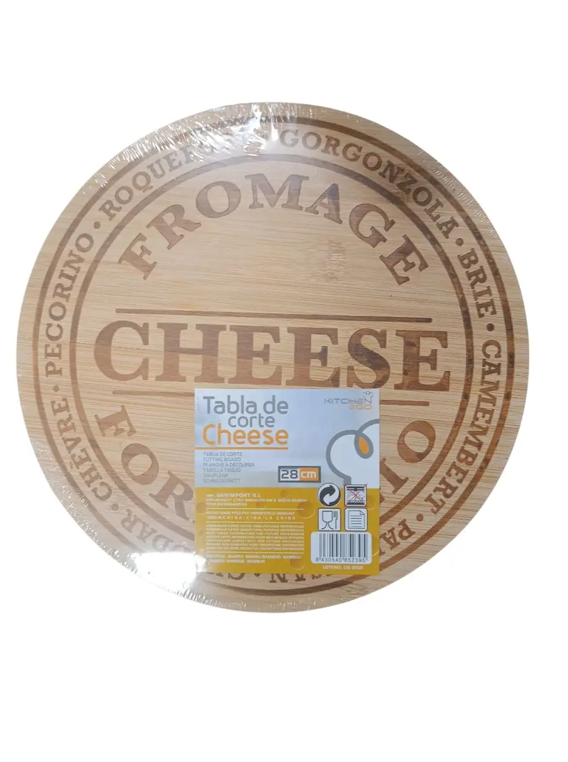 Tabla de Corte Redonda “Cheese” de Bambú – Kitchen & Go (28 cm)