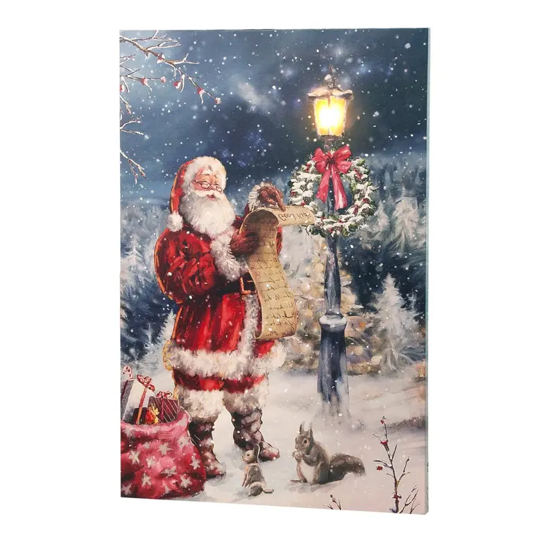 Tela Luminosa 1 LED 40 Fibre Ottiche Babbo Natale