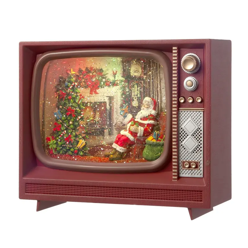 Televisione Glitter in movimento, LED e Musica con Babbo Natale