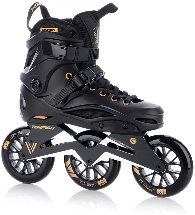 Tempish viber l.e. 110 skeelers - 3x110mm wielen - speed fitness inline skates - zwart goud - maat 39