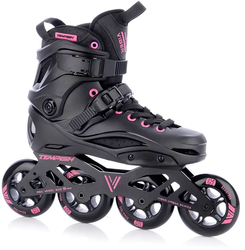 Tempish viber l.e. 90 skeelers volwassenen - 4x90mm wielen - fitness inline skates - zwart roze - maat 39