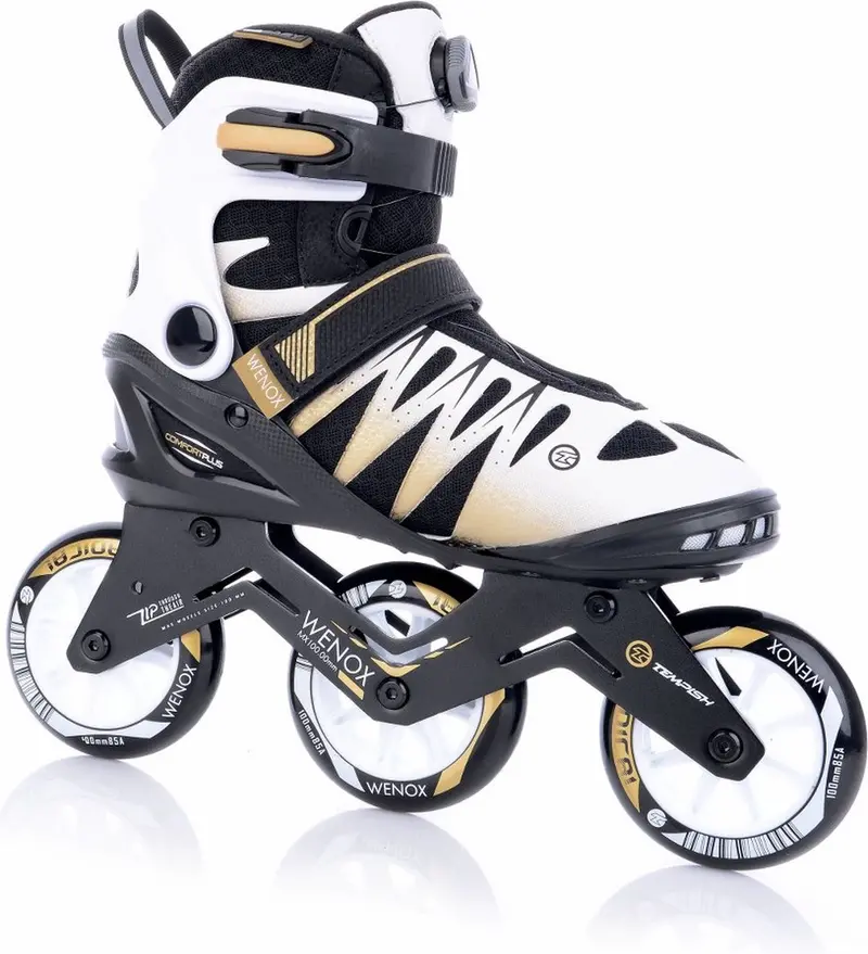 Tempish - wenox top 100 - skeelers - inline skates - dames - wit goud - high-speed 100mm wielen comfort fit - maat 39