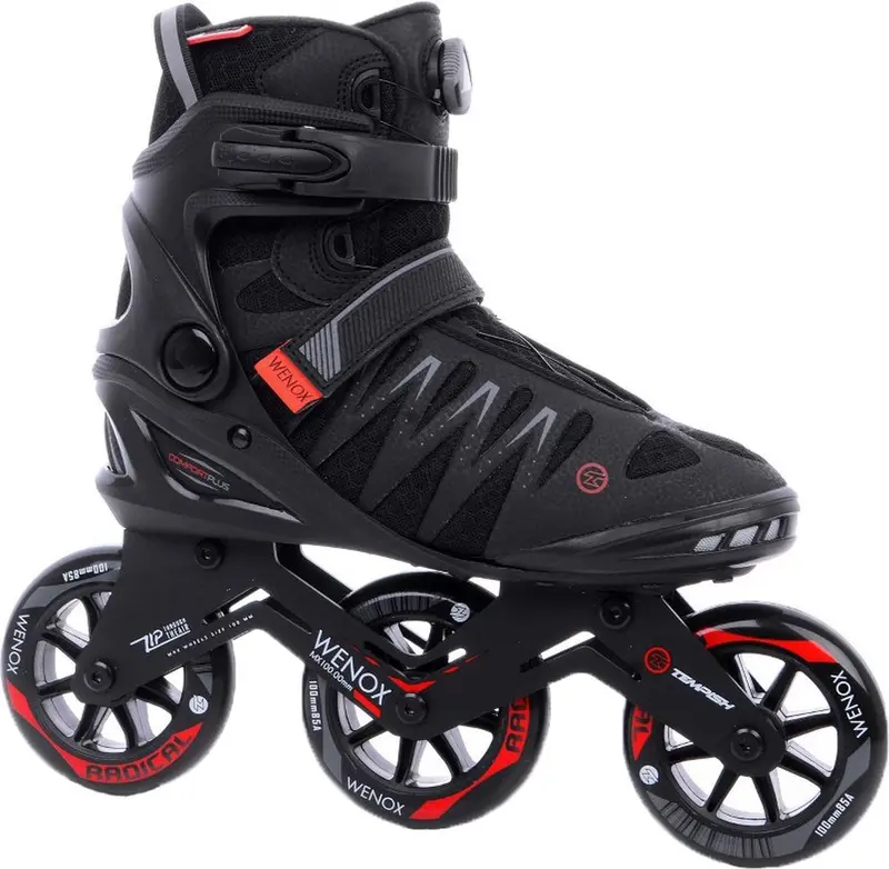 Tempish - wenox top 100 - skeelers - inline skates - heren - zwart - high-speed 100mm wielen comfort fit - maat 44