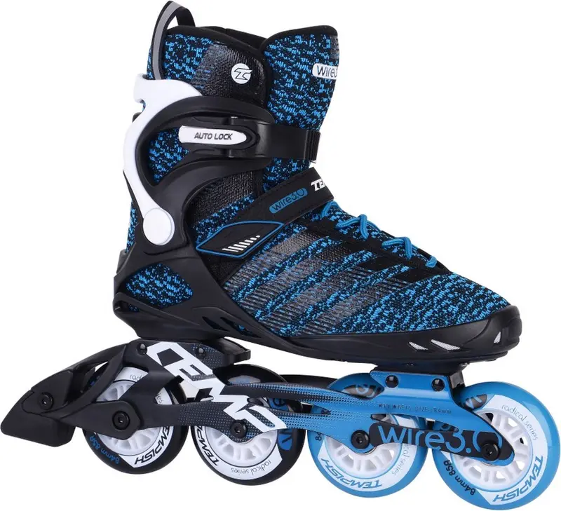 Tempish wire 3.0 84 skeelers - 4x84mm wielen - fitness inline skates - zwart blauw - maat 38
