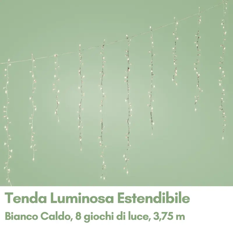 Tenda Luminosa Natalizia Estendibile per Esterni