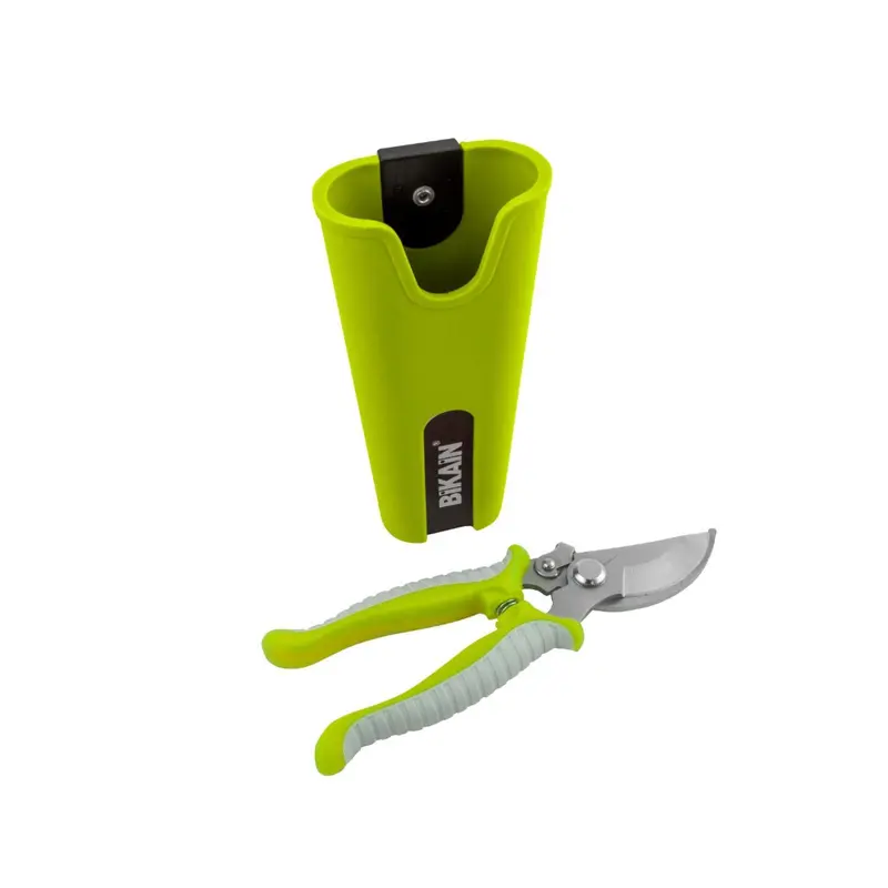 TIJERA CURVA CROMADA + FUNDA PISTACHO BIKAIN