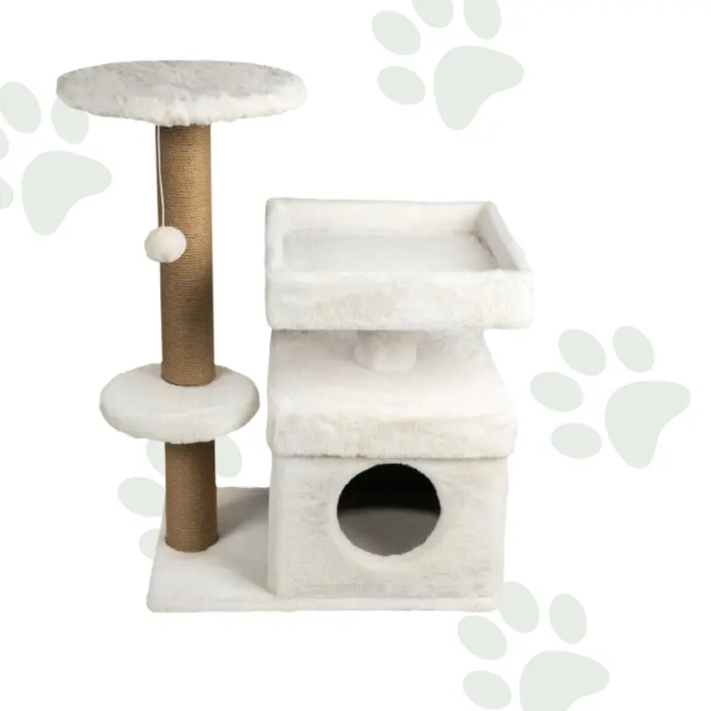 Tiragraffi con Cuccia Cubica e Lettino Morbido 87 cm