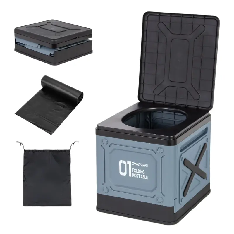 Toilette de camping portable (Bleu)