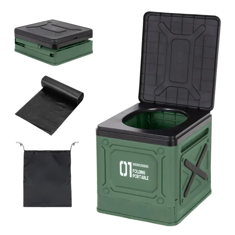 Toilette de camping portable (Vert)