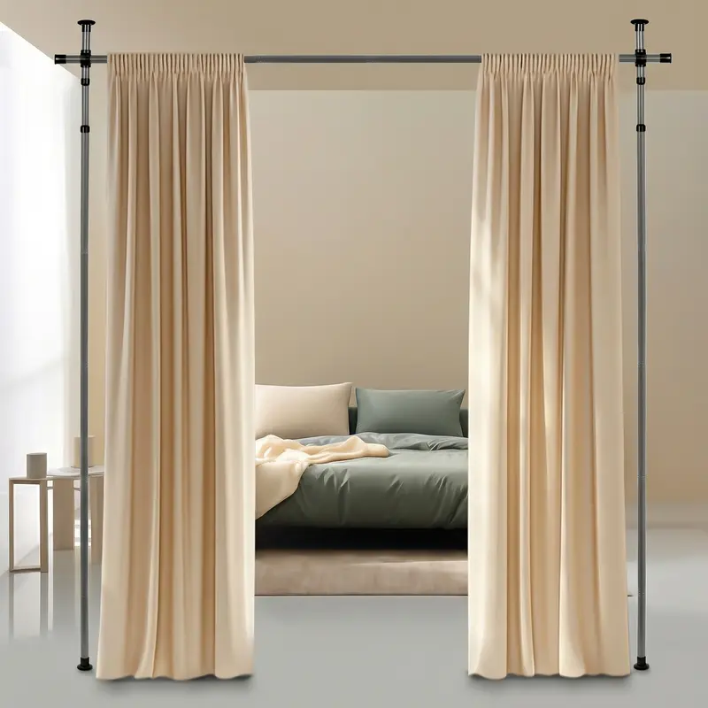 Tringle à rideaux pour cloison de séparation - gris