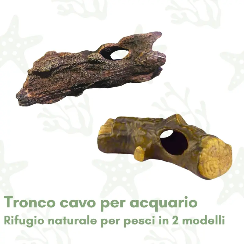 Tronco Cavo Naturale per Acquario - Rifugio Sicuro per Pesci