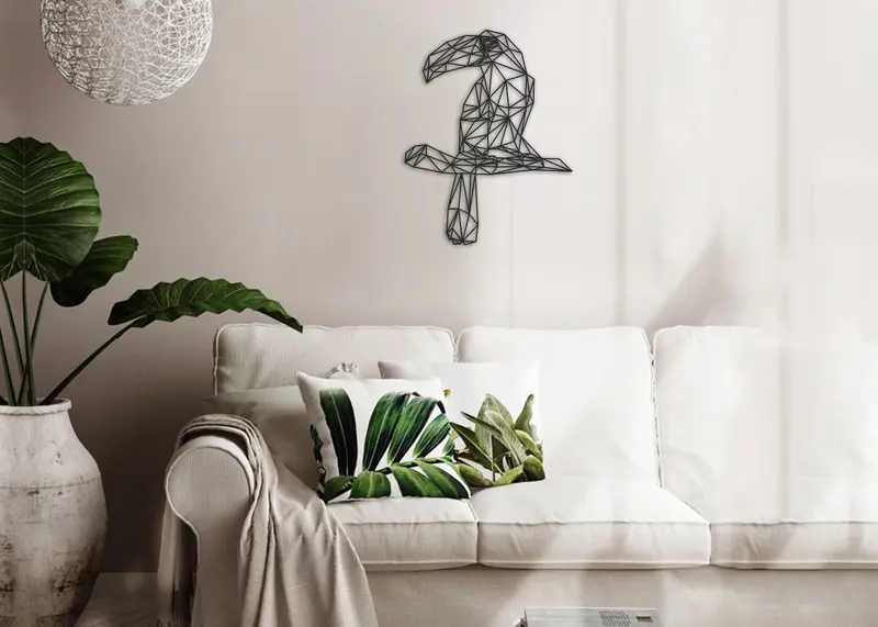 Tucán | Figura geométrica | Decoración pared | Hecha en madera