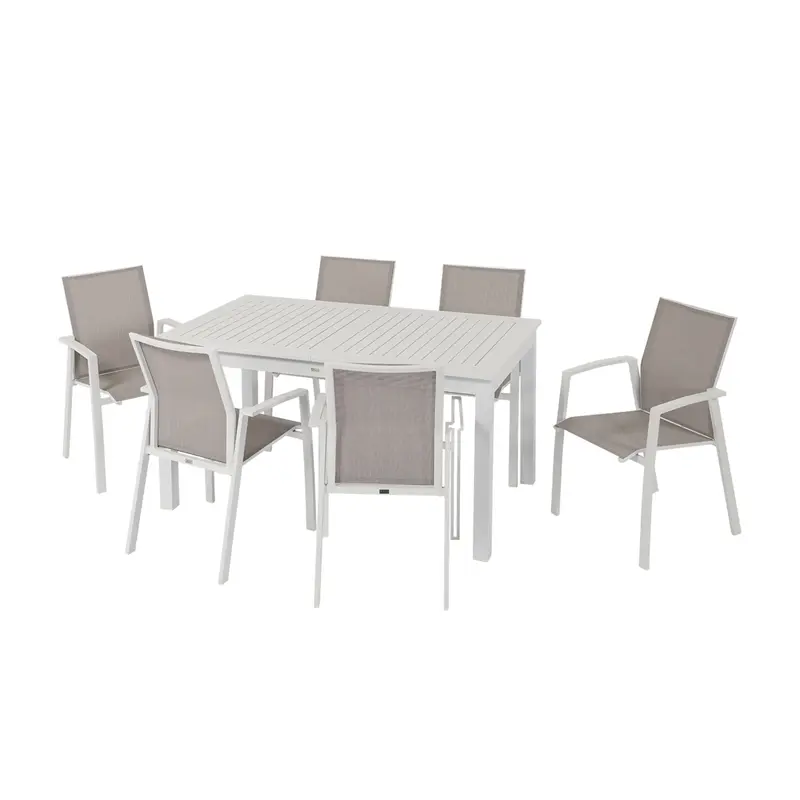 Twist - Set pranzo da giardino bianco 6/8 posti