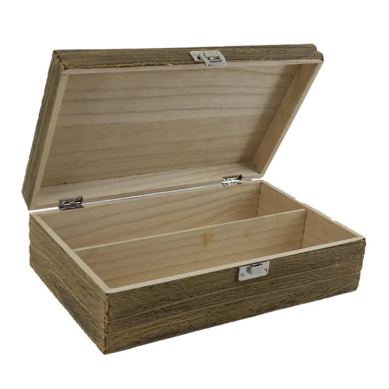 Two Bottle Oak Effect Wooden Display Box