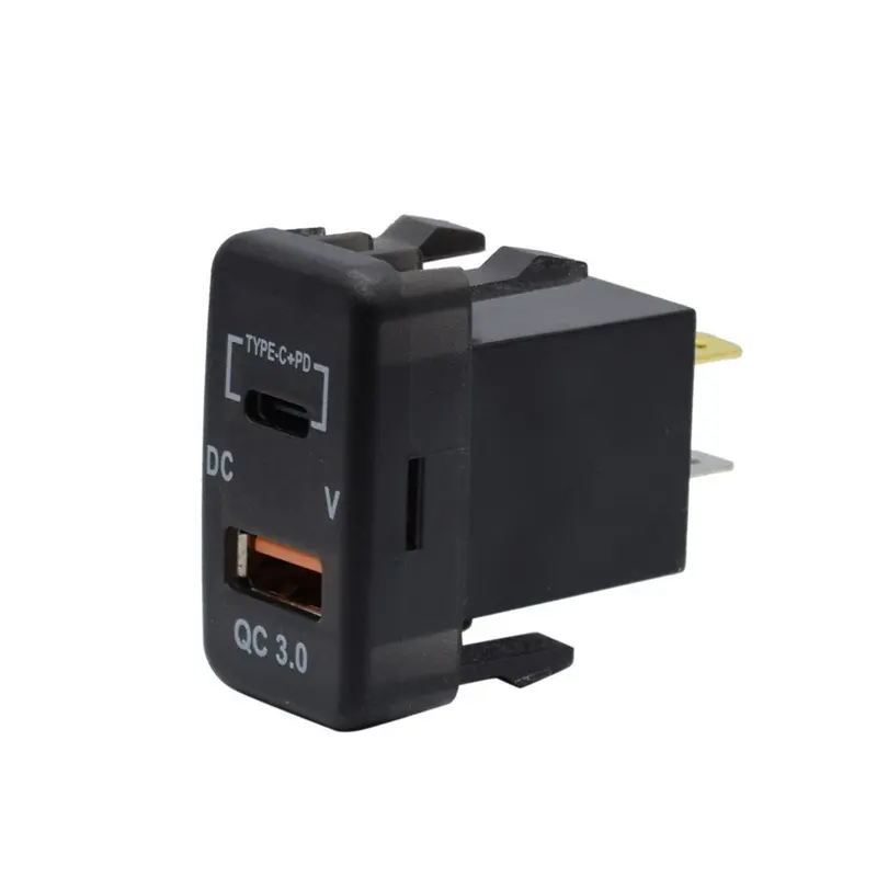 Type-C USB Car Charger Adapter Voltmeter Suitable For Land Cruiser Prado 120