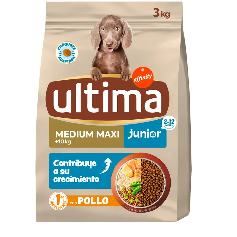 ULTIMA PS MEDIUM-MAXI JUNIOR POLLO A. 3 KG.