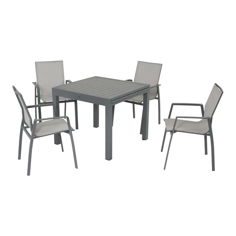 Vario - Set pranzo da giardino allungabile antracite