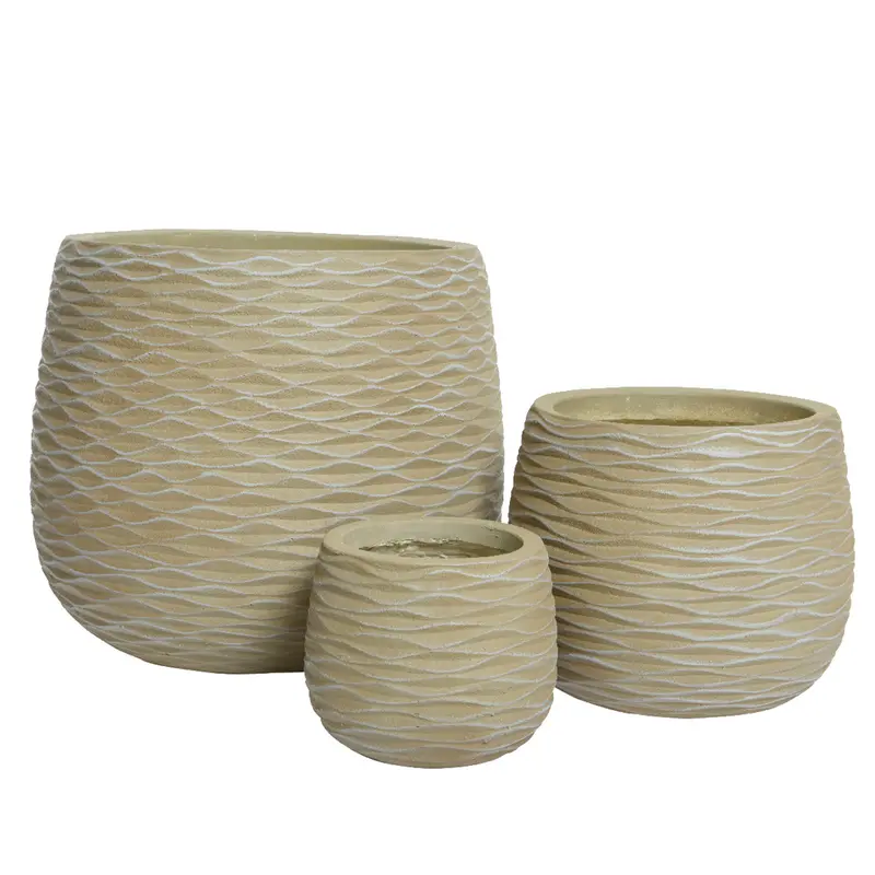 Vaso Basso Cody Terra - Fioriera bassa tonda
