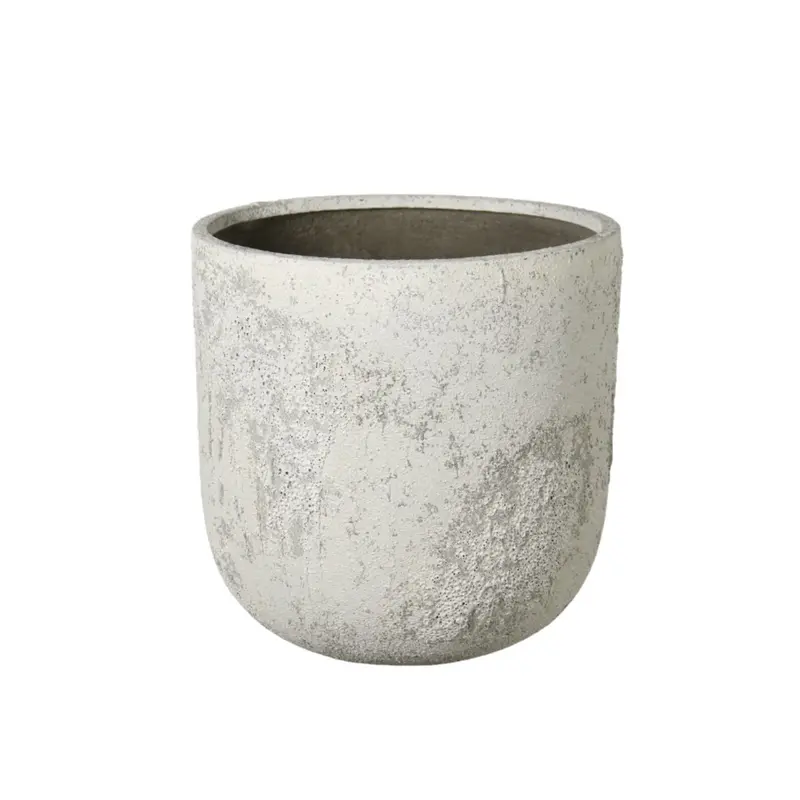Vaso Moderno Antracite e Bianco - Vaso basso e largo