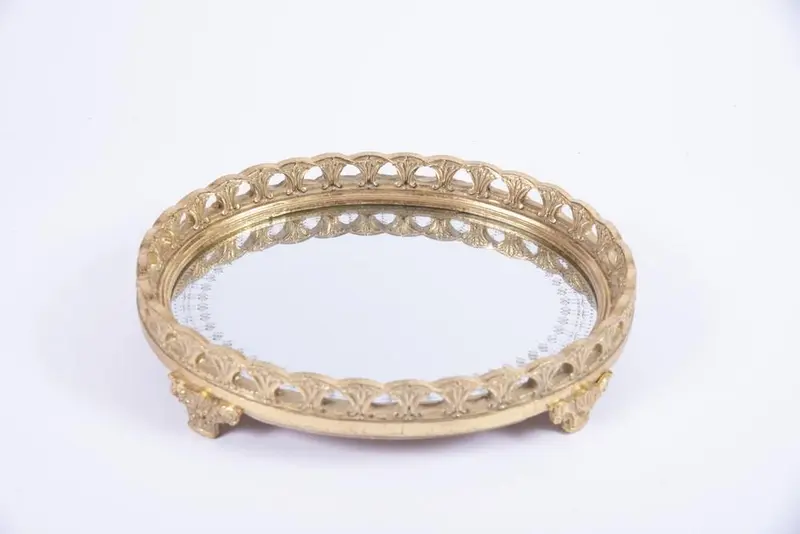 Vassoio 28X5,5X23CM Oro con Specchio