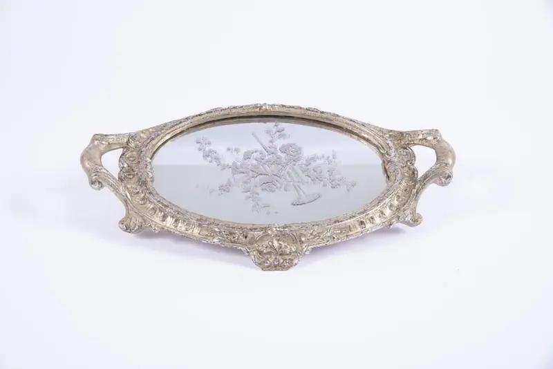 Vassoio 31,5X18,5CM Oro con Specchio