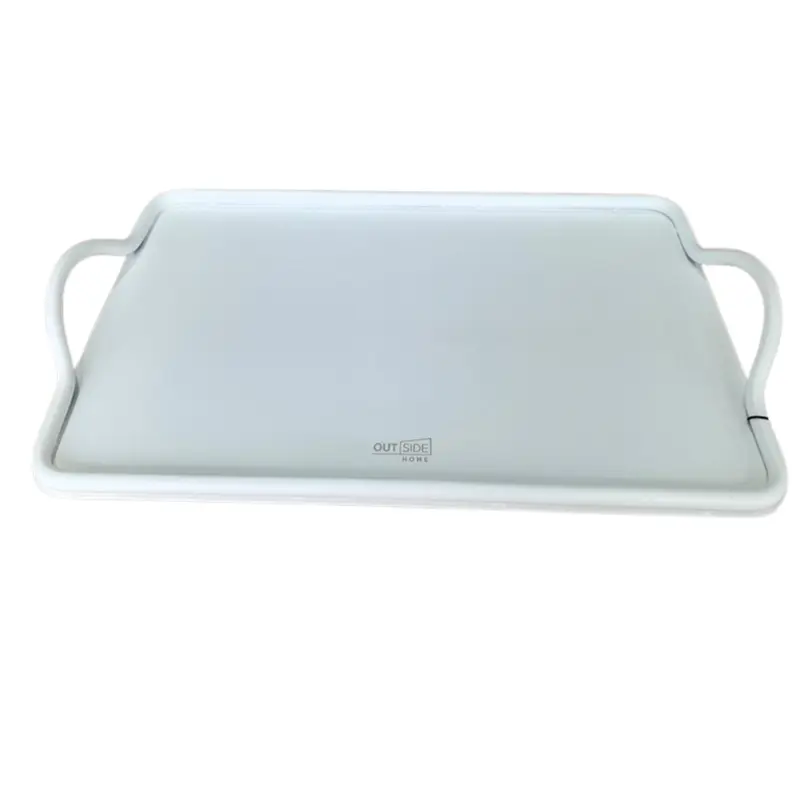 Vassoio rettangolare in alluminio bianco 46x26 cm