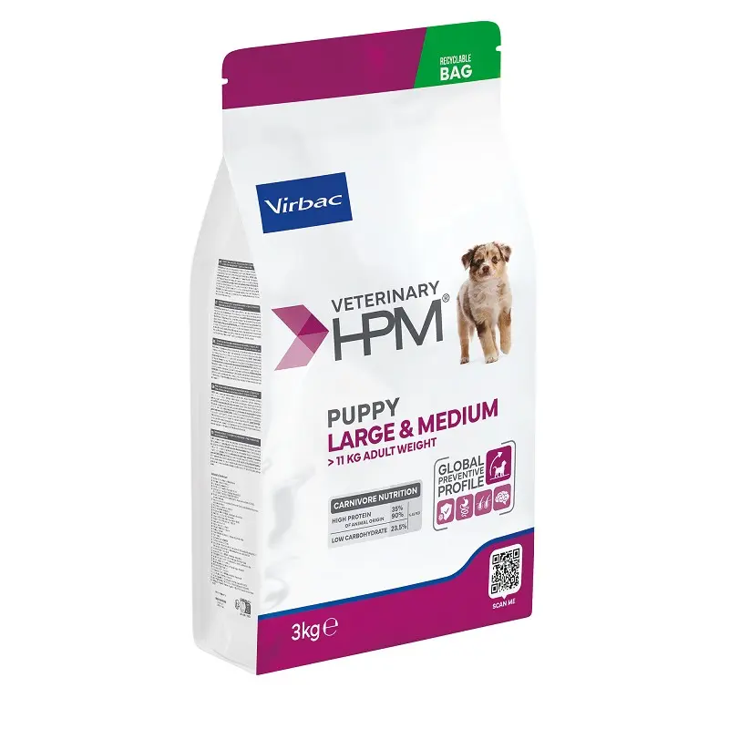 Veterinary HPM Puppy Large & Medium Dog 7 kg – Pienso para Cachorros Medianos y Grandes