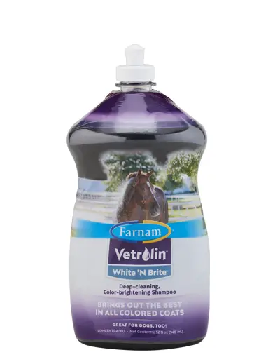 Vetrolin White ’N Brite – Vetnova - Champú para Caballos de Capa Blanca y Clara