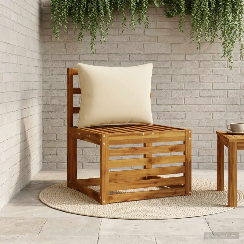 Vidaxl 1-delig rugkussen putten 100% polyester beige 60 x 40 x 15 cm