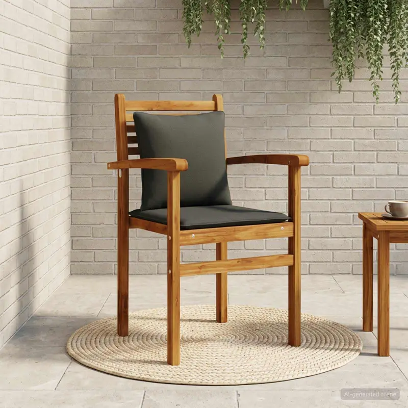 Vidaxl 1-delig rugkussen putten 100% polyester zwart 40 x 40 x 15 cm