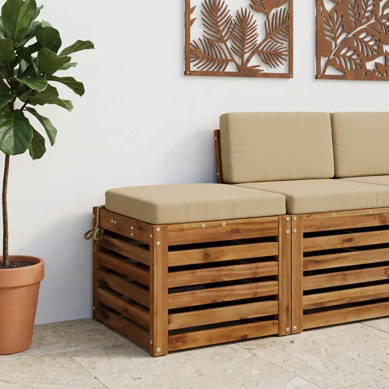 Vidaxl 1-delig zitkussen soest 100% polyester beige 40 x 40 x 7 cm