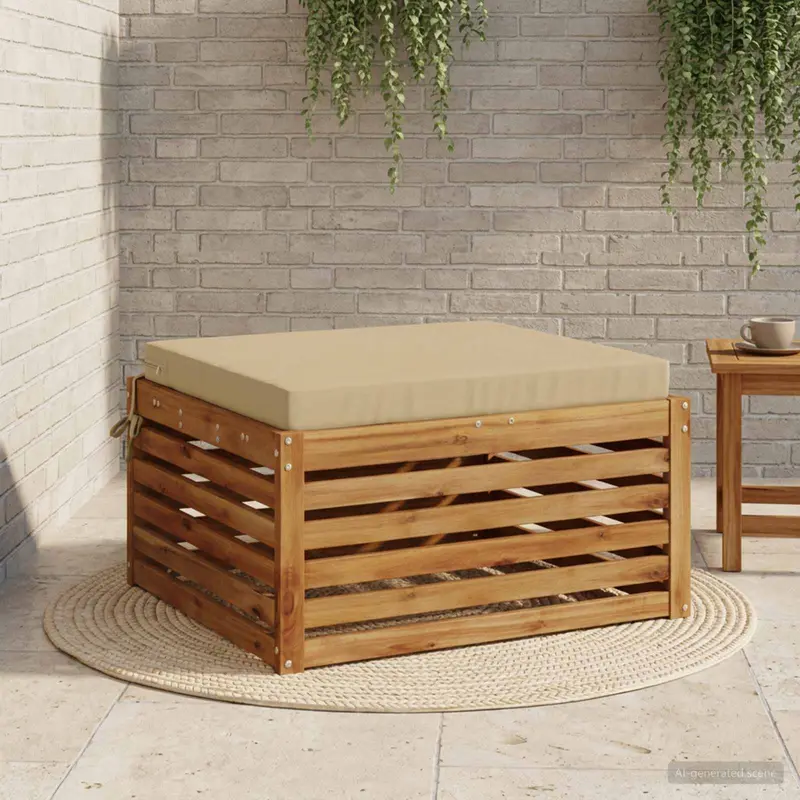 Vidaxl 1-piece zitkussen soest 100% polyester beige 60 x 60 x 7 cm