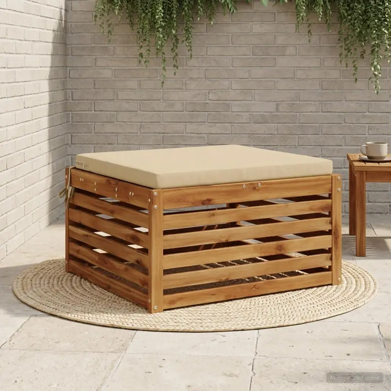 Vidaxl 1-piece zitkussen soest 100% polyester beige 70 x 70 x 5 cm
