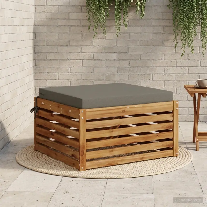 Vidaxl 1-piece zitkussen soest 100% polyester grijs 80 x 80 x 7 cm