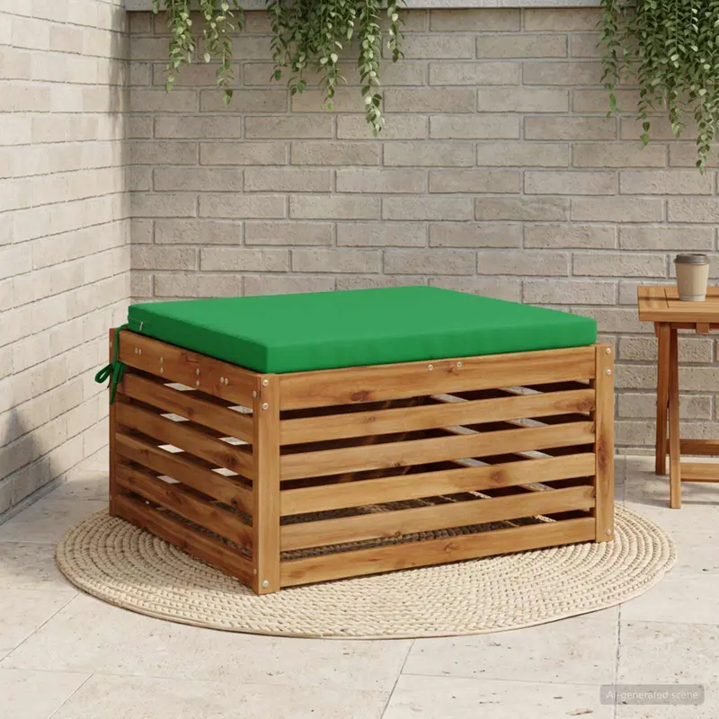 Vidaxl 1-piece zitkussen soest 100% polyester groen 60 x 60 x 5 cm