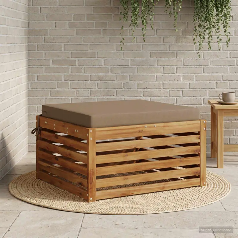 Vidaxl 1-piece zitkussen soest 100% polyester taupe 60 x 60 x 7 cm