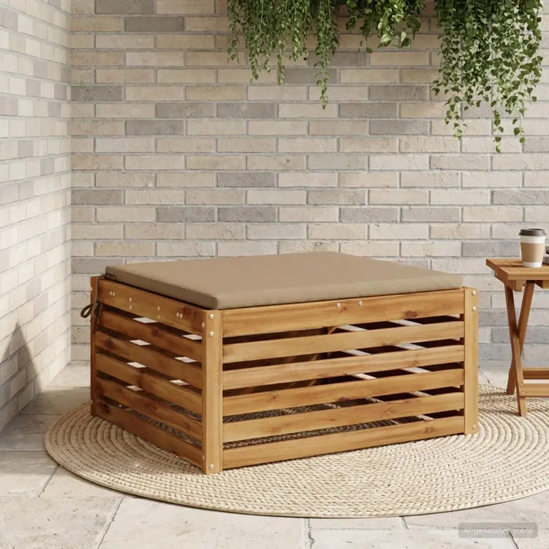 Vidaxl 1-piece zitkussen soest 100% polyester taupe 80 x 80 x 3 cm