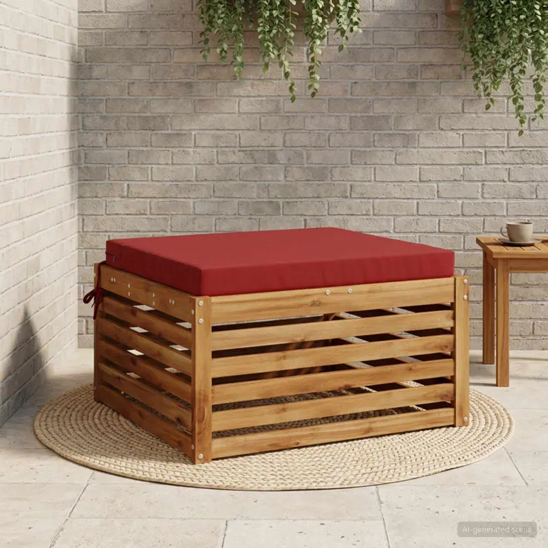 Vidaxl 1-piece zitkussen soest 100% polyester wijnrood 60 x 60 x 7 cm
