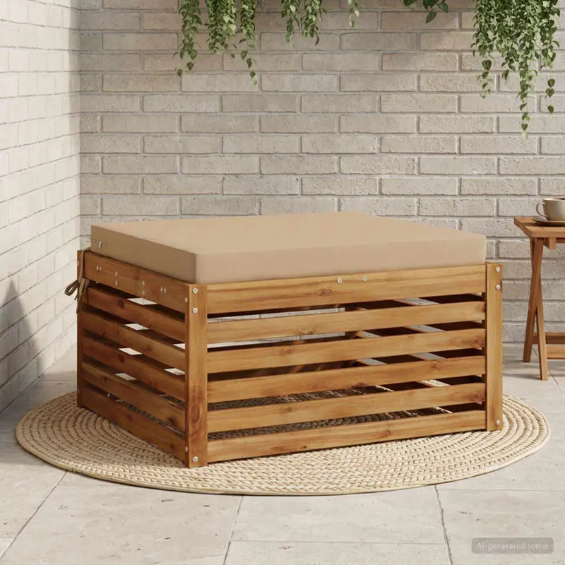 Vidaxl 1-piece zitkussen soest 100% polyester zand 70 x 70 x 7 cm