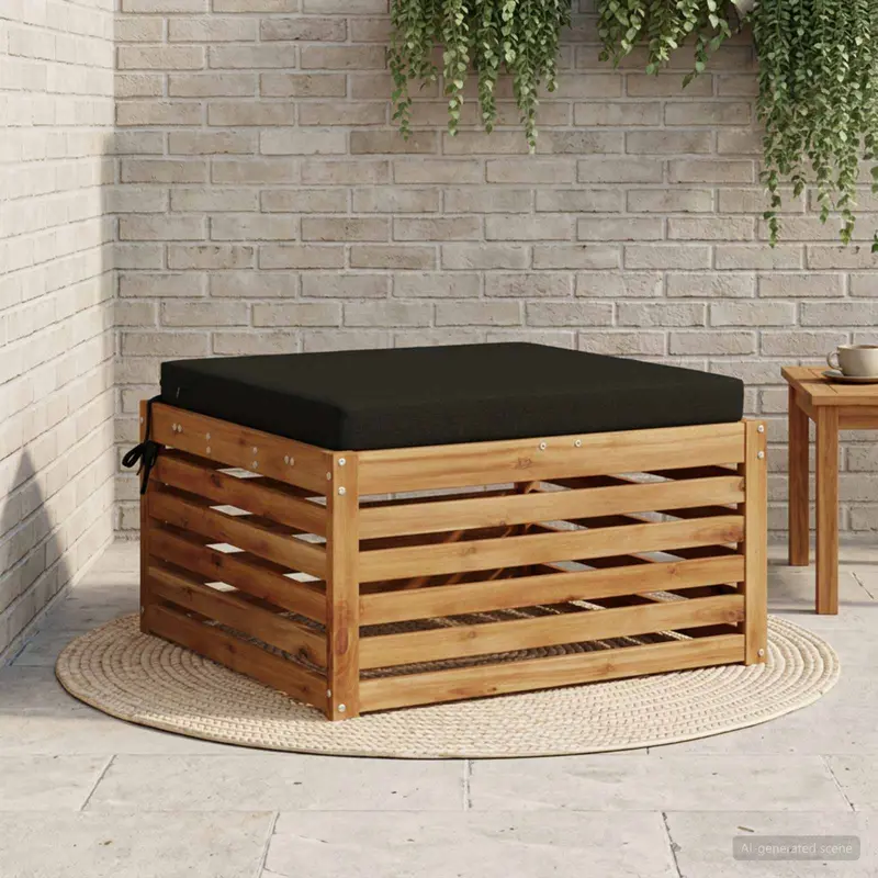Vidaxl 1-piece zitkussen soest 100% polyester zwart 80 x 80 x 7 cm