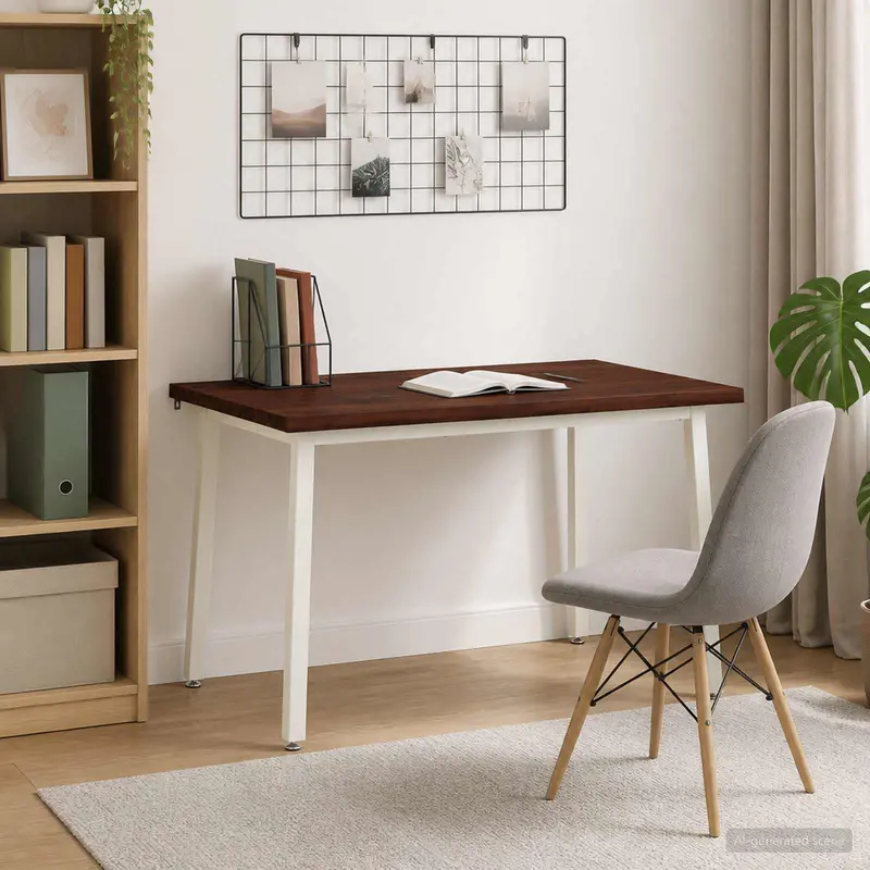 Vidaxl 110 x 55 x 75 cm massief acaciahout donkerbruin en wit