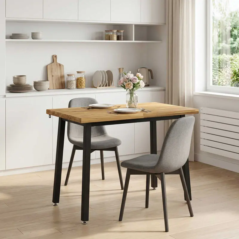 Vidaxl 110 x 55 x 75 cm massief acaciahout wit en zwart rechthoekig
