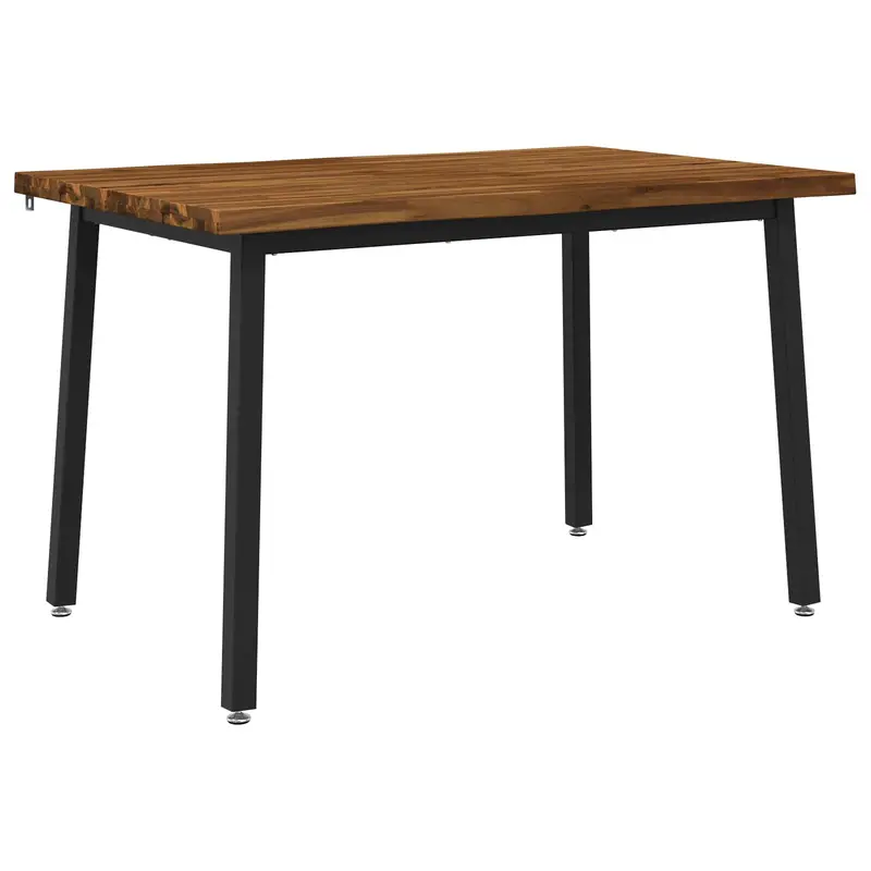 Vidaxl 120 x 70 x 75 cm massief acaciahout naturel en zwart