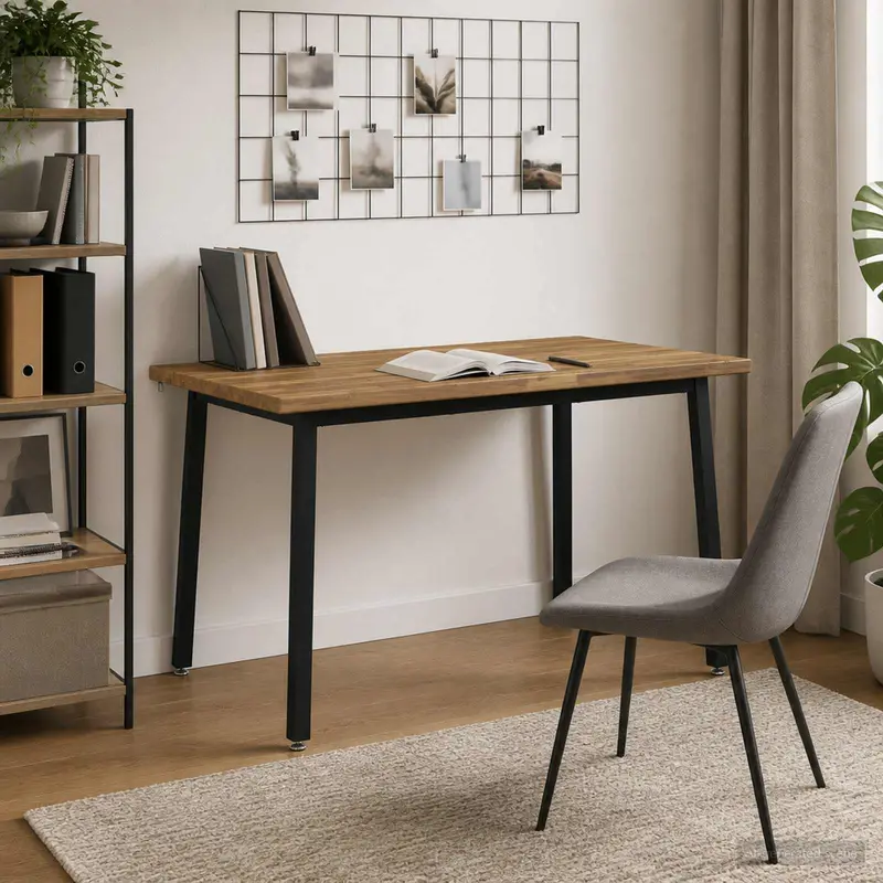 Vidaxl 120 x 80 x 75 cm massief acaciahout wit en zwart rechthoekig