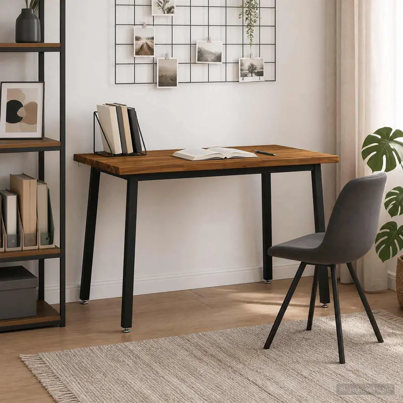 Vidaxl 120 x 90 x 75 cm massief acaciahout naturel en zwart