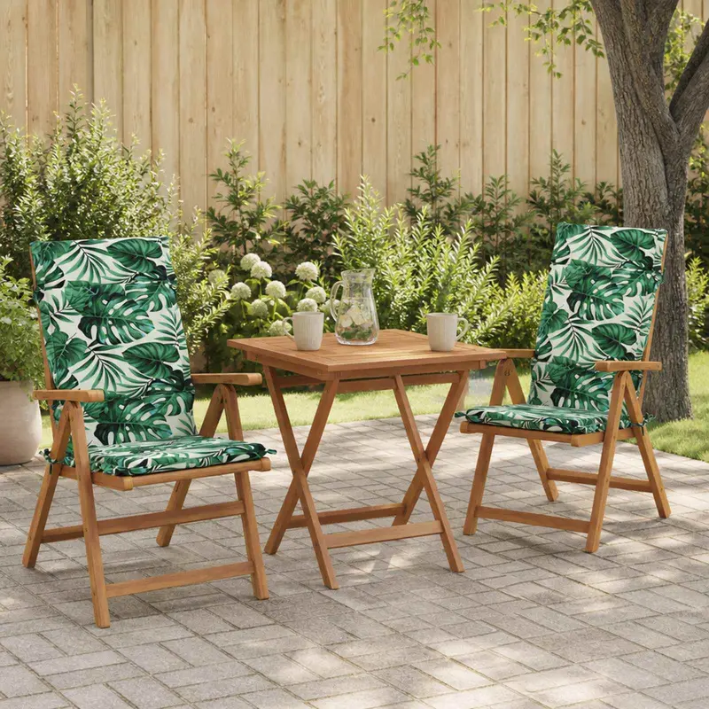 Vidaxl 2-delige hoogrug kussen gemert 2 pcs 100% polyester bladpatroon