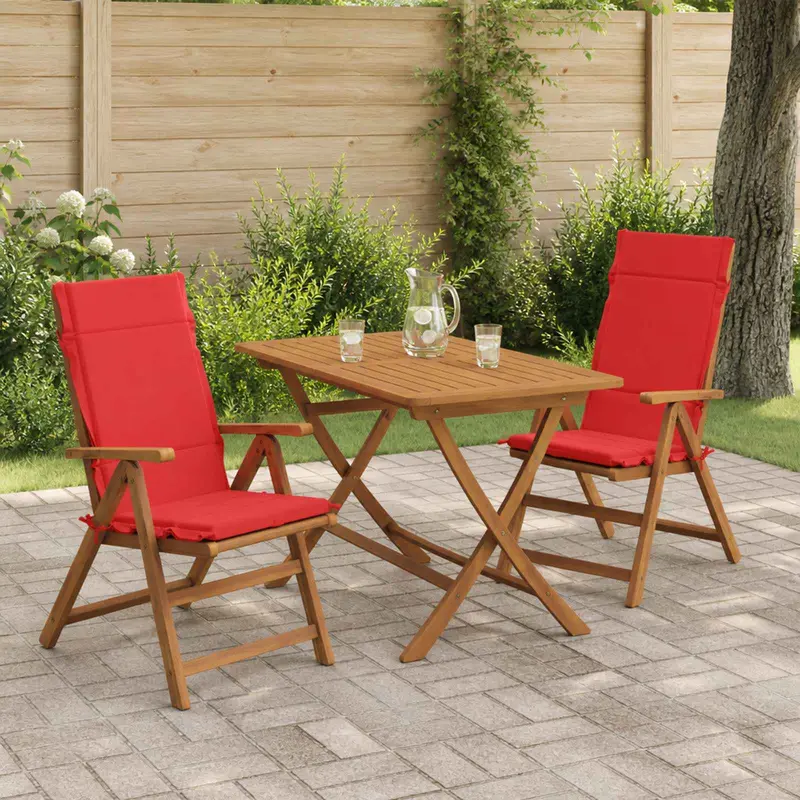 Vidaxl 2-delige hoogrug kussen gemert 2 pcs 100% polyester rood